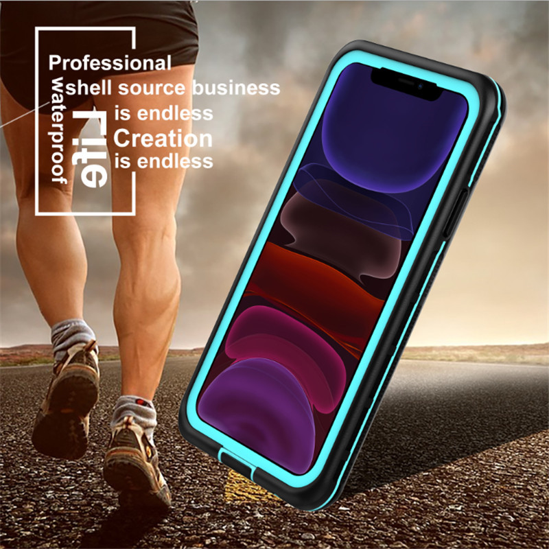 iphone 11 водонепромокаема кутия с планярдско живото дело iphone 11 непромокаема (пурпурна) с прозрачно покритие на гърба