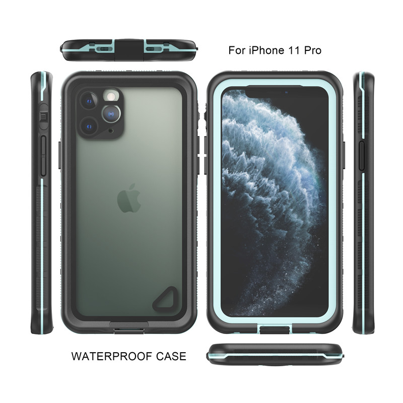 Водоустойчива клетка най-добър iphone 11 pro калъф водоустойчив водоустойчив iphone 11 pro (син) с прозрачен заден капак