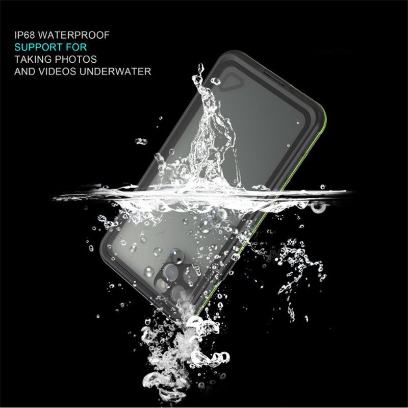Водоустойчив калъф за телефон за плуваща вода iphone 11 pro max case lifeproof (черен) с прозрачен заден капак