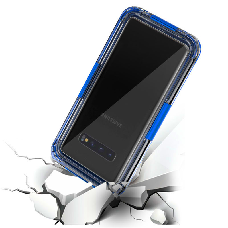 Подводна защита на телефона най-добрият жизнен кейс за Samsung S10 (син)